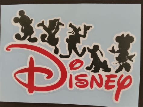 Has a white background so perfect for car windows!. . Decal disney